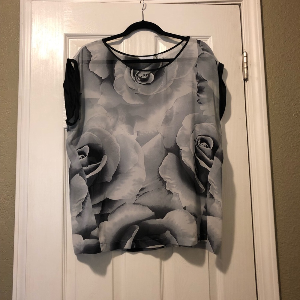 Black and white blouse
